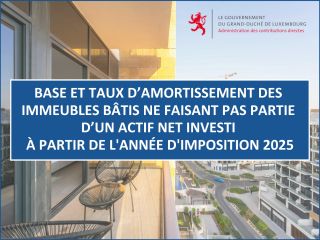 Base et taux d’amortissement des immeubles bâtis ne faisant pas partie d’un actif net investi à partir de l'année d'imposition 2025