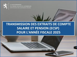 Transmission des extraits de compte salaire et pension (ECSP) pour l'année fiscale 2025